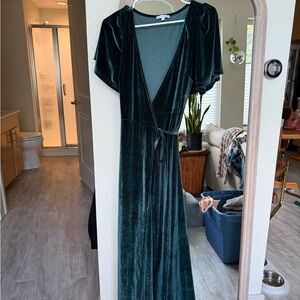 Baltic Born Deep Green Velvet Maxi Dress